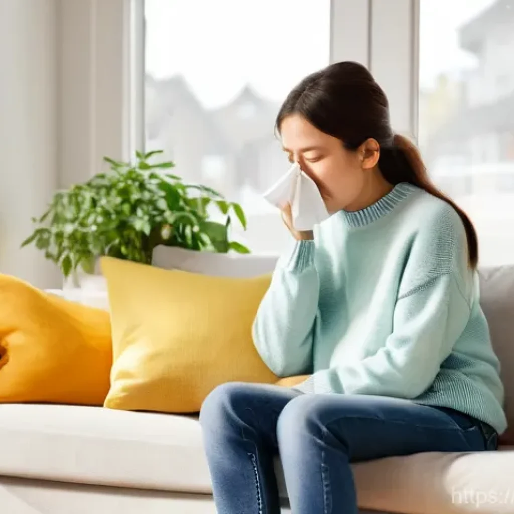 축농증과 비염의 차이점과 치료법 - **Prompt for Allergic Rhinitis (Clear Runny Nose & Sneezing):**
    "A young adult, early 20s, with ...