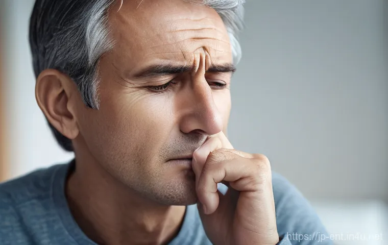 축농증과 비염의 차이점과 치료법 - **Prompt for Allergic Rhinitis (Clear Runny Nose & Sneezing):**
    "A young adult, early 20s, with ...